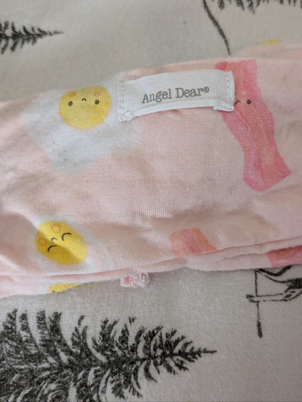 Angel Dear Pink Baby Headband with Sunny Breakfast Print